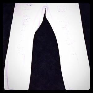 Women's White frontslit Jeans